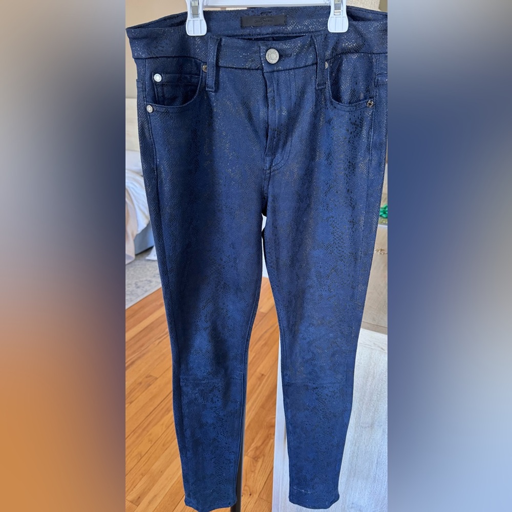 7 For All Mankind Blue Snakeskin print pants